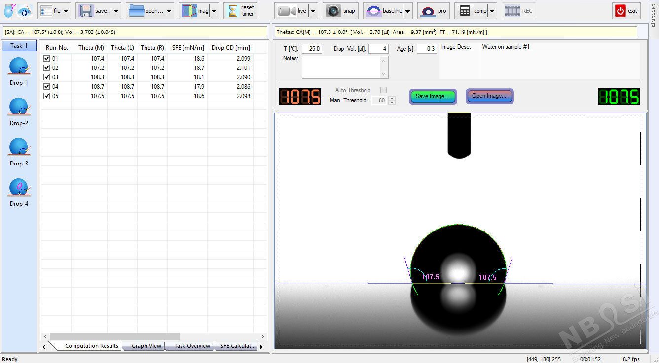SurfaceMeter Element 接觸角測量#1